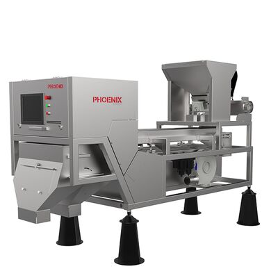 Prezzo buono Selezionatrice ottica AI di alto valore progettata per i pistacchi. Utilizza deep learning proprietario e telecamere RGB per rimuovere difetti visibili come colore, forma e materiali estranei. in linea
